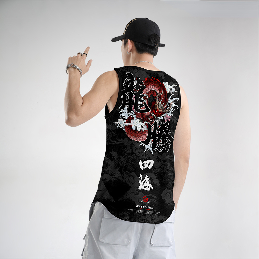 Smok w stylu chińskim szybując – Tank Top Muscle recenzja i cena