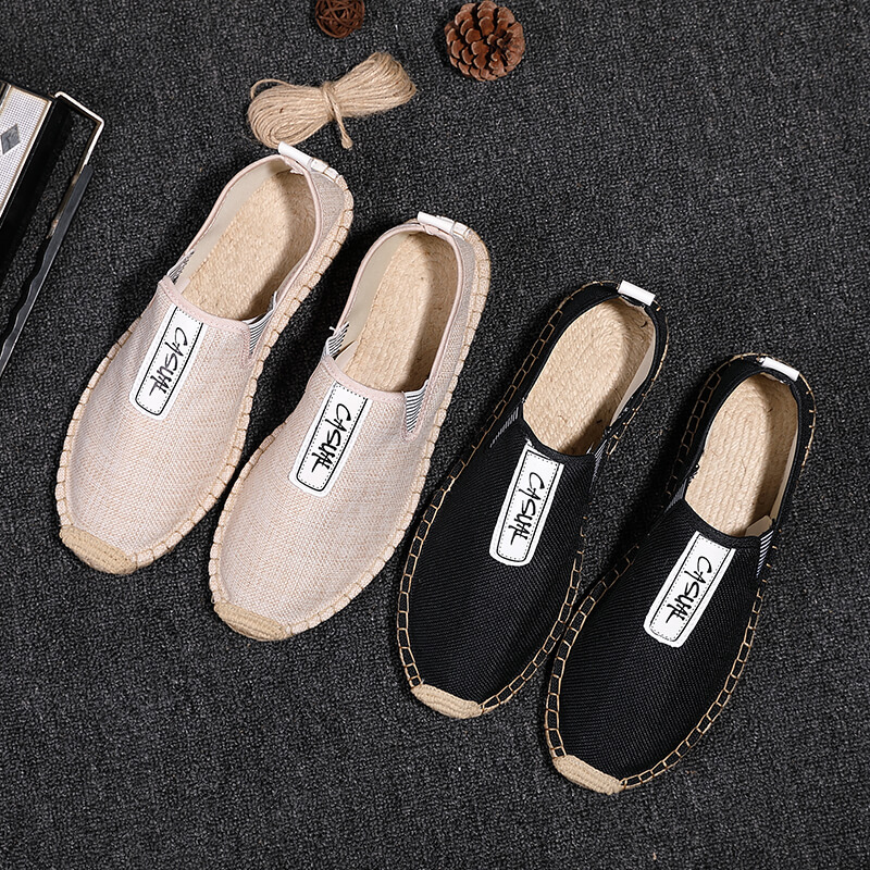 Lniane męskie buty codzienne,  – Espadrille Slip On recenzja i cena